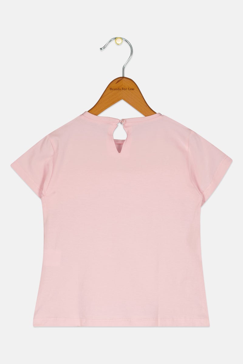 Overkids Toddlers Girl Short Sleeve Embroidered Top, Pink - Image 3