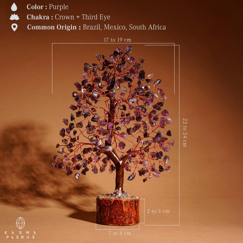 KARMAPLEDGE Crystal Tree of Life Amethyst Healing Crystal Trees for Home & Office Decoration  Handmade Crystal Money Bonsai Trees for Positive Energy  Good Luck  Christmas Decor  Birthday Gifts for Women  Mom - Image 3