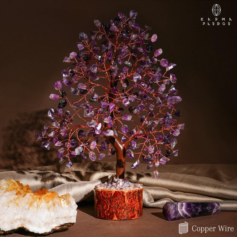 KARMAPLEDGE Crystal Tree of Life Amethyst Healing Crystal Trees for Home & Office Decoration  Handmade Crystal Money Bonsai Trees for Positive Energy  Good Luck  Christmas Decor  Birthday Gifts for Women  Mom - Image 5