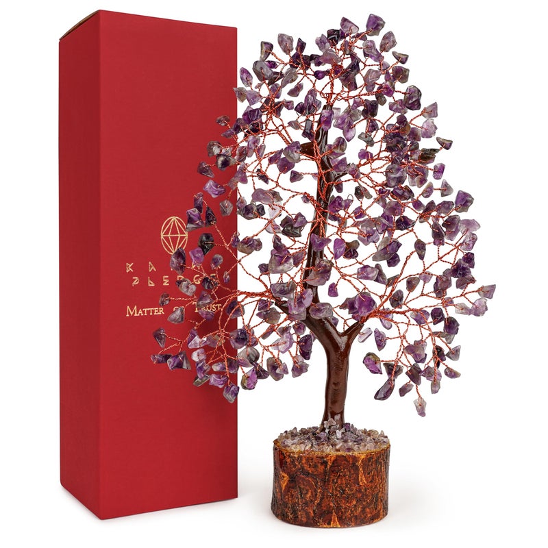 KARMAPLEDGE Crystal Tree of Life Amethyst Healing Crystal Trees for Home & Office Decoration  Handmade Crystal Money Bonsai Trees for Positive Energy  Good Luck  Christmas Decor  Birthday Gifts for Women  Mom - Image 1