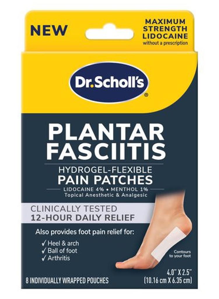 Dr. Scholl's Plantar Fasciitis Pain Patches with Hydrogel Flexible Technology, 8 Ct // Clinically Tested 12-Hour Daily Pain Relief - Contours to Your Foot - with Lidocaine & Menthol, 8 Treatments - Image 1