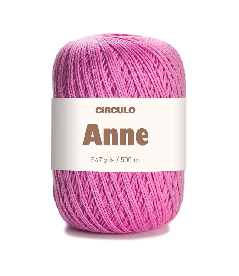 CÃRCULO CIRCULO Anne Yarn for Crocheting Knitting 100 Mercerized Brazilian Virgin Cotton Soft Fingering Weight 547 Yds 519 Oz Color 6085 Ballet - Image 3