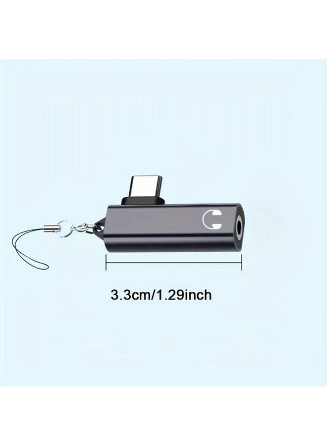USB C To 35mm Audio Adapter With Lanyard DAC Chip For iPhone 15 Samsung Huawei - Image 3