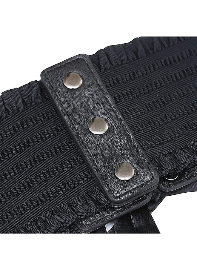 Generic Corset Belt for Women Vintage Lace Up Wide Waist Belt PU Leather Elastic Tied Waspie Cinch Belt for Costume  - Image 4