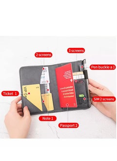 Generic Passport Wallet 15 * 10cm with Pockets for Smart Cards Phone SIM Holder Cover Passport Flight Ticket  - Image 4