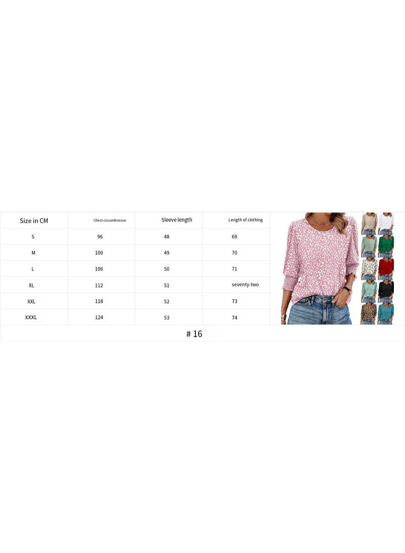 general XIEERDUO Blouses for Women Dressy Casual 3/4 Length Sleeve Womens Tops with Smocked Cuffs2025-2026 - Image 2