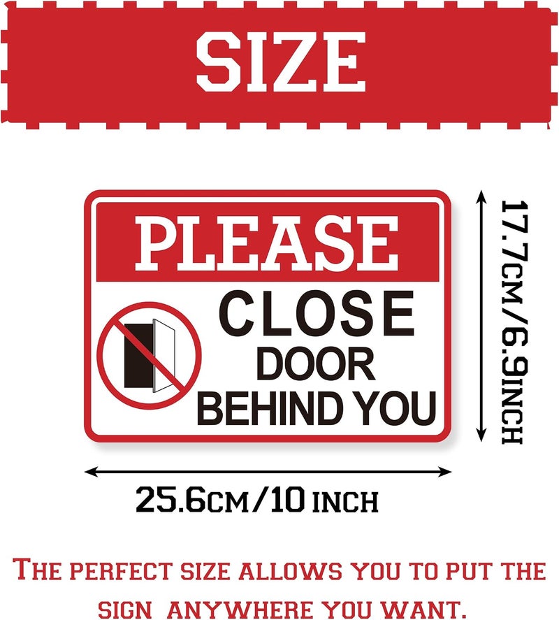 LUHIMO Please Close Door Behind You Sign, Self Adhesive Weatherproof Vinyl Close The Door Stickers, Keep Closed Sign for Home Office Business Hospital Restroom School - Image 2
