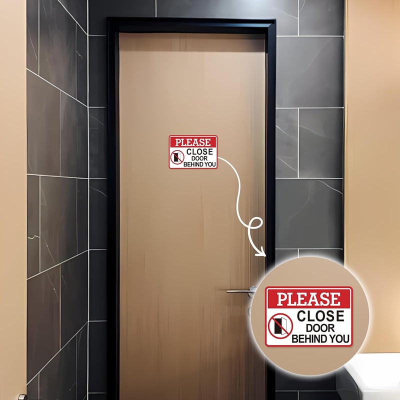 LUHIMO Please Close Door Behind You Sign, Self Adhesive Weatherproof Vinyl Close The Door Stickers, Keep Closed Sign for Home Office Business Hospital Restroom School - Image 5