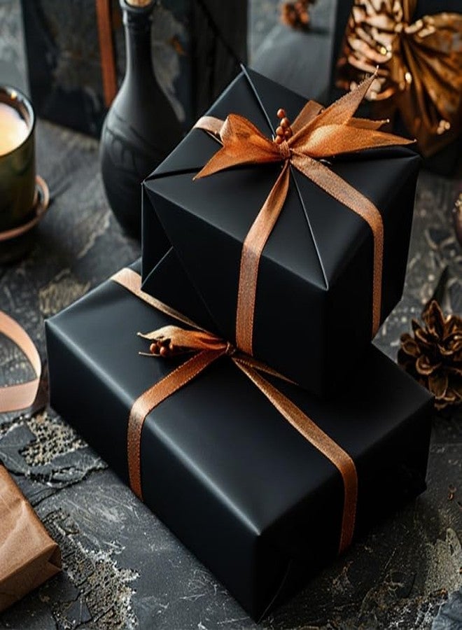 Winjeto Black Wrapping Paper - Solid Color Matte Gift Wrapping Paper Roll Perfect for Men Women, Wedding Birthday Christmas Baby Shower Graduation Valentine's Day Father's Day Gifts - 17 inch X 120 inch - Image 5