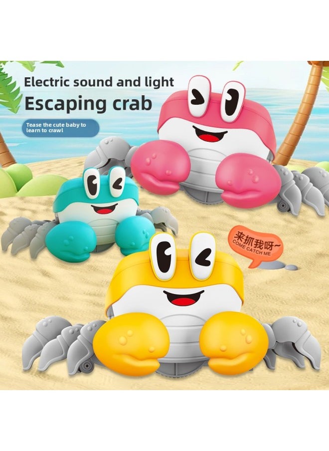 Children's Electric Escape Crab Luminous Music Crawling Electric Crab Coax Baby Artifact Educational Toy Baby Gift-Color:Cyan-Specifications:23*12.5*11  - Image 2