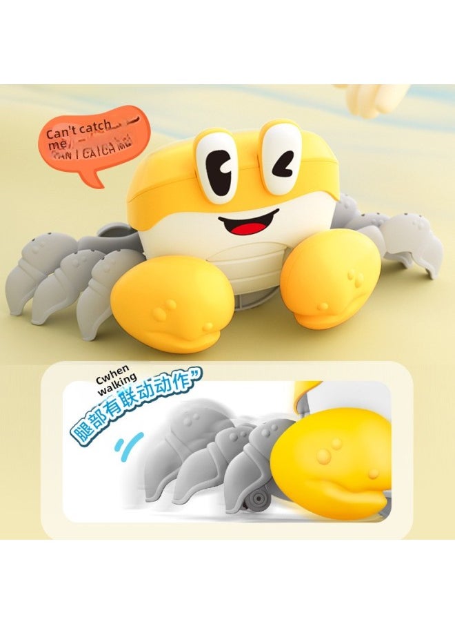 Children's Electric Escape Crab Luminous Music Crawling Electric Crab Coax Baby Artifact Educational Toy Baby Gift-Color:Cyan-Specifications:23*12.5*11  - Image 3