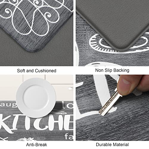 HEBE Kitchen Mats for Floor Set of 2 Thick Anti Fatigue Mat for Cushioned, Waterproof Non-Slip Rugs Comfort Standing Chef Mat for Kitchen Sink, Laundry Room, Farmhouse Home Decor - Image 3
