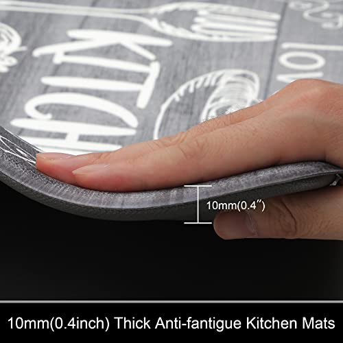 HEBE Kitchen Mats for Floor Set of 2 Thick Anti Fatigue Mat for Cushioned, Waterproof Non-Slip Rugs Comfort Standing Chef Mat for Kitchen Sink, Laundry Room, Farmhouse Home Decor - Image 4