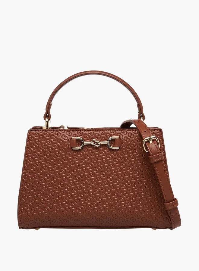 Monogram Embossed Tote Bag with Handle
