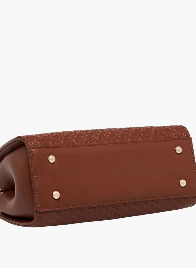 سيليست حقيبة يد بتطريز شعار مع مقبض