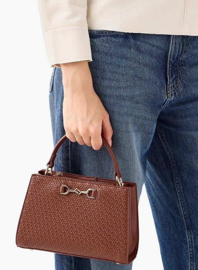 Celeste Monogram Embossed Tote Bag with Handle