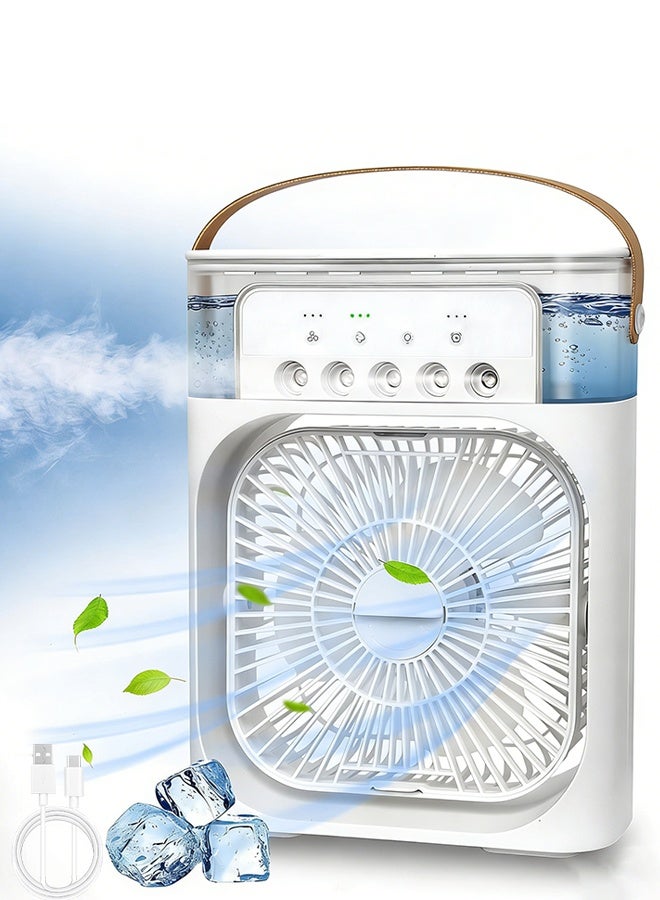 Naxifly Personal Air Cooler, Portable Air Conditioner Fan, Mini Evaporative Cooler with 7 Colors LED Light, 1/2/3 H Timer, 3 Wind Speeds and 3 Spray Modes for Your Desk, Nightstand, or Coffee Table（WHITE) - Image 1