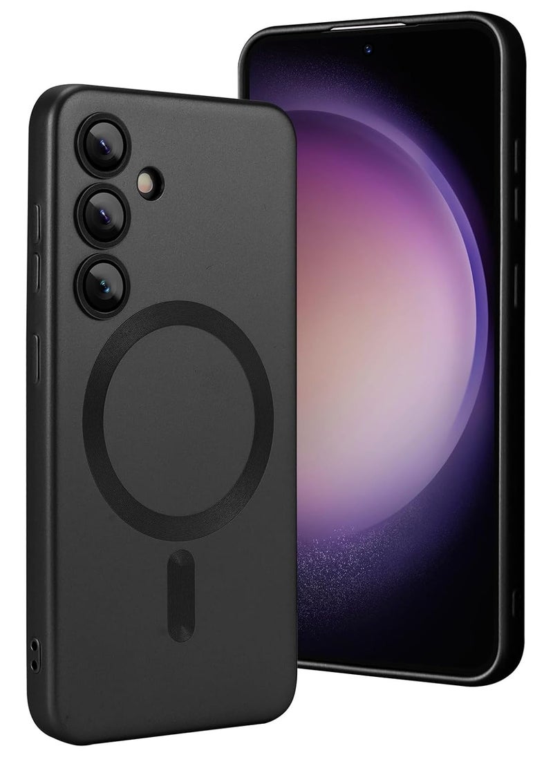 Generic - Slim Soft Silicone Matte Case with Camera Lens Protector With Stable Magnetic Shockproof For Samsung Galaxy S23 Fe (Black) - Image 1