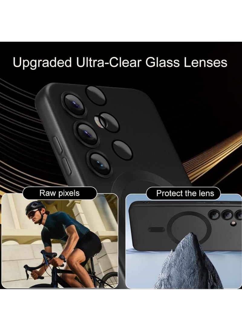 Generic - Slim Soft Silicone Matte Case with Camera Lens Protector With Stable Magnetic Shockproof For Samsung Galaxy S23 Fe (Black) - Image 1