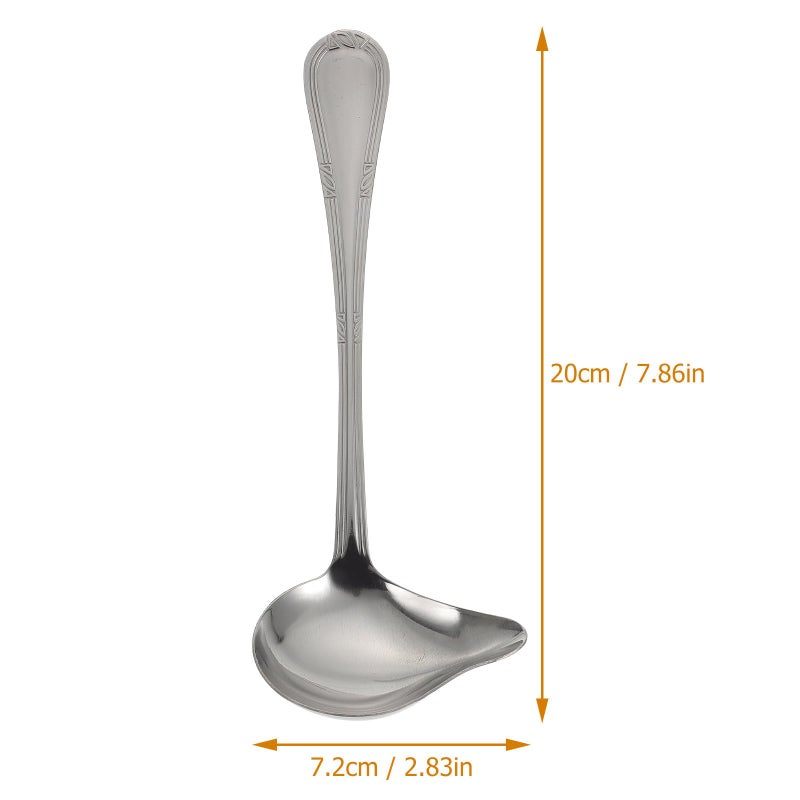 Stainless Steel Duckbill Soup Spoons 2pcs Patterned Handle For Hot Pot Sauce And Dining - Image 3