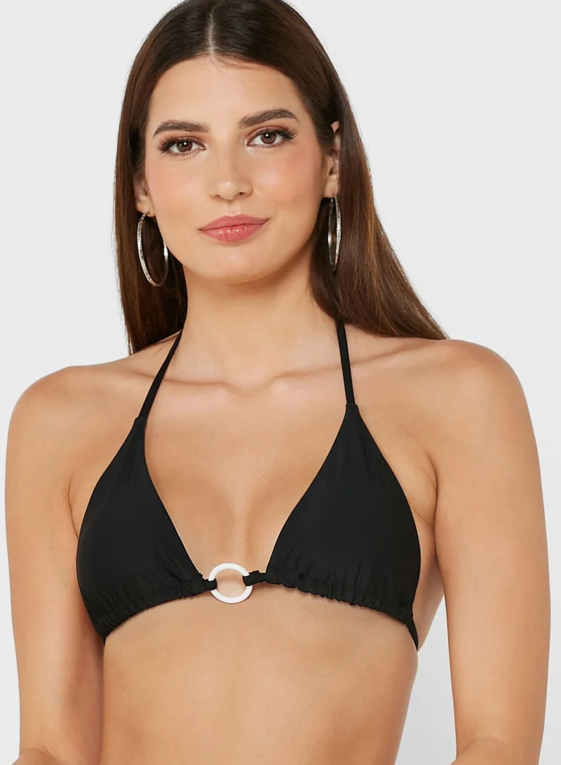 Coconut Cove Ring Detail Halter Neck Bikini