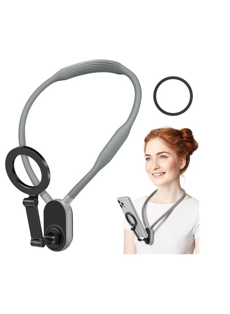 Raxoom Magnetic Neck Mount for Phones, Neck Cell Phone Holder, POV/Vlog Selfie Mount, Hand Free Phone Neck Holder, Chest Stand Strap Video Recording for iPhone/Android Phones - Image 1
