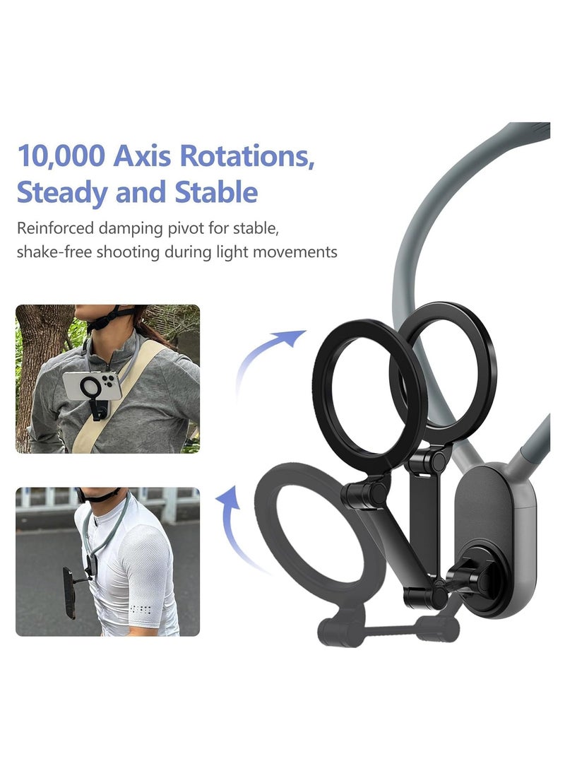Raxoom Magnetic Neck Mount for Phones, Neck Cell Phone Holder, POV/Vlog Selfie Mount, Hand Free Phone Neck Holder, Chest Stand Strap Video Recording for iPhone/Android Phones - Image 4