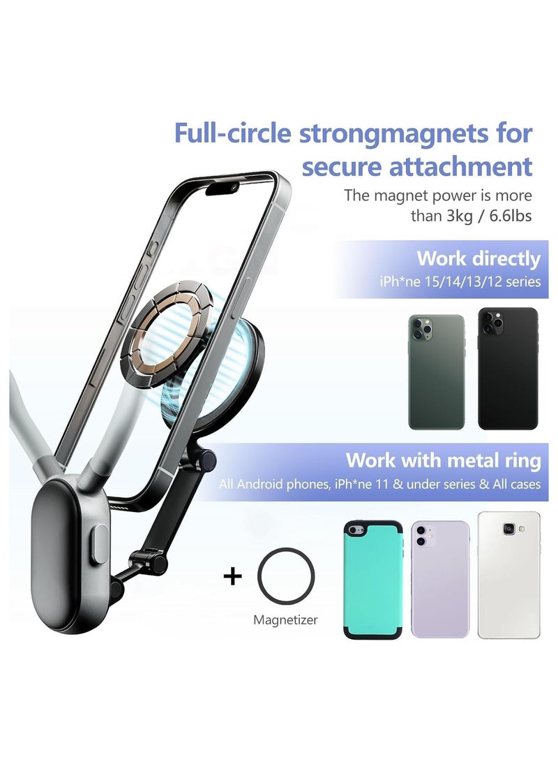 Raxoom Magnetic Neck Mount for Phones, Neck Cell Phone Holder, POV/Vlog Selfie Mount, Hand Free Phone Neck Holder, Chest Stand Strap Video Recording for iPhone/Android Phones - Image 5