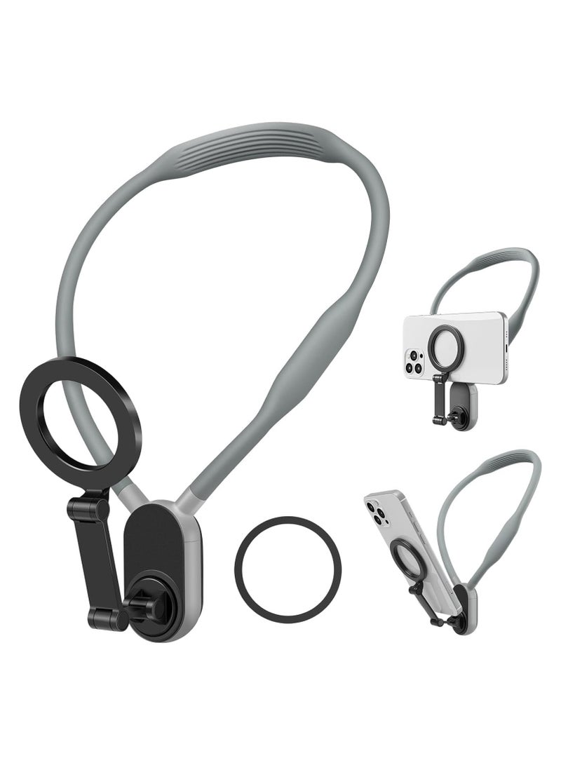 Raxoom Magnetic Neck Mount for Phones, Neck Cell Phone Holder, POV/Vlog Selfie Mount, Hand Free Phone Neck Holder, Chest Stand Strap Video Recording for iPhone/Android Phones - Image 2