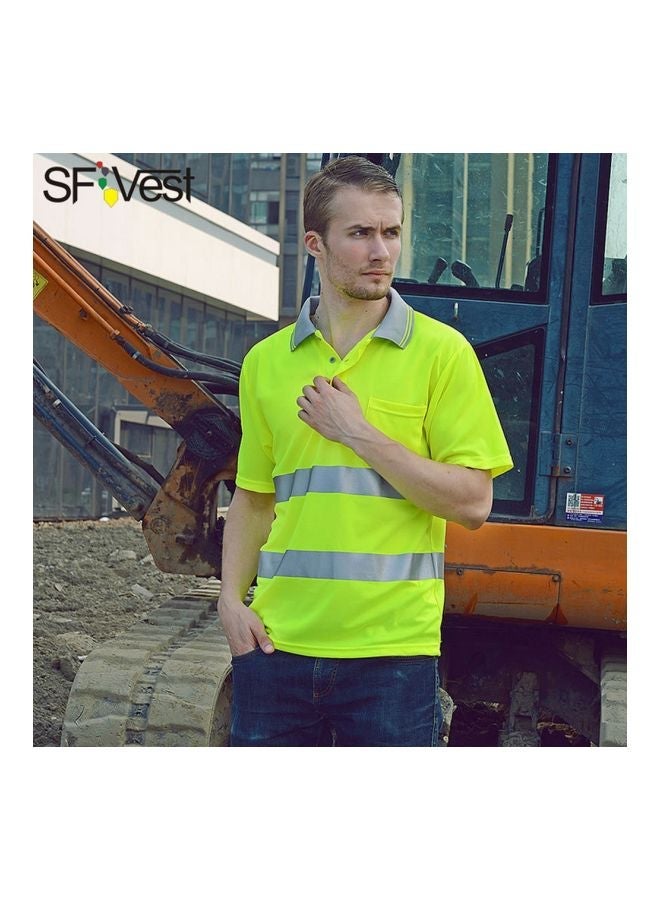 NIBEMINENT High Visibility Reflective Safety T-Shirt Green/Grey XL - Image 4