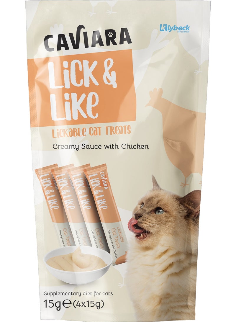 Caviara Lick&Like creamy sauce for Cats - chicken 4x15 gr