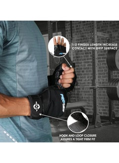 Nivia Pro Grip 1/2 Finger Weight Lifting Gym Gloves | Size: Medium | Material: Micro Fiber Sued | Exercise and Fitness | Leatherette Palm  - Image 3