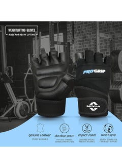 Nivia Pro Grip 1/2 Finger Weight Lifting Gym Gloves | Size: Medium | Material: Micro Fiber Sued | Exercise and Fitness | Leatherette Palm  - Image 2