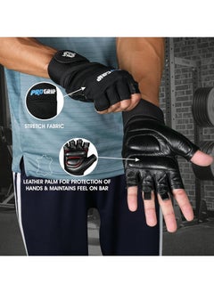 Nivia Pro Grip 1/2 Finger Weight Lifting Gym Gloves | Size: Medium | Material: Micro Fiber Sued | Exercise and Fitness | Leatherette Palm  - Image 4