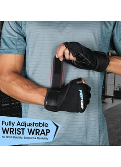 Nivia Pro Grip 1/2 Finger Weight Lifting Gym Gloves | Size: Medium | Material: Micro Fiber Sued | Exercise and Fitness | Leatherette Palm  - Image 5