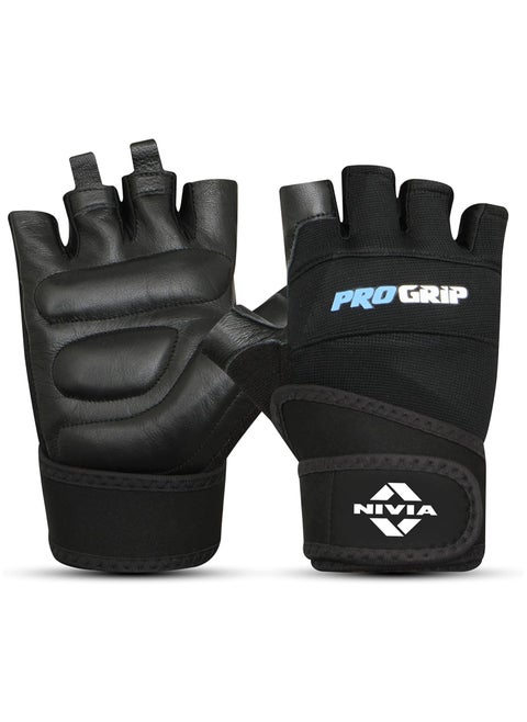 Pro Grip 1/2 Finger Weight Lifting Gym Gloves | Size: Medium | Material: Micro Fiber Sued | Exercise and Fitness | Leatherette Palm