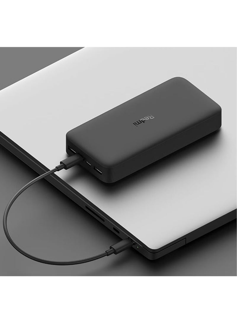 JAJEEK 20000mAh Redmi Portable Fast Charge Power Bank (Black) High Capacity USB-C & USB Ports, Fast Charging for Smartphones, Tablets & Laptops – Compact, Durable, Ideal for Travel, Outdoor, and Emergency Use - Image 2