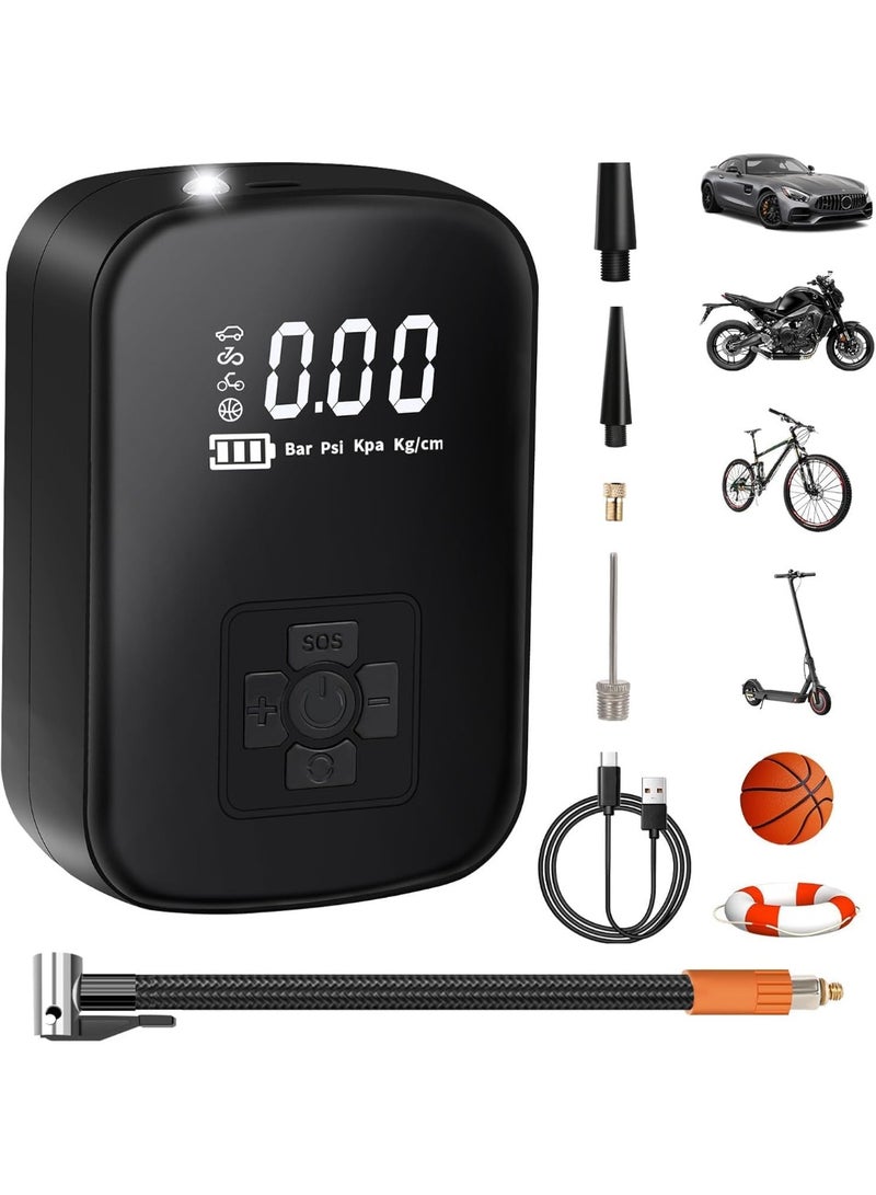 Portable Air Compressor for Tire Inflation, Compact Electric Air Pump with Fast Inflation for Cars, Bicycles, Motorcycles and Sports Equipment - Image 1