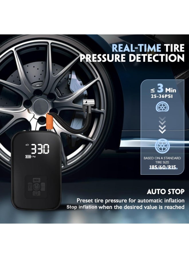 Portable Air Compressor for Tire Inflation, Compact Electric Air Pump with Fast Inflation for Cars, Bicycles, Motorcycles and Sports Equipment - Image 2