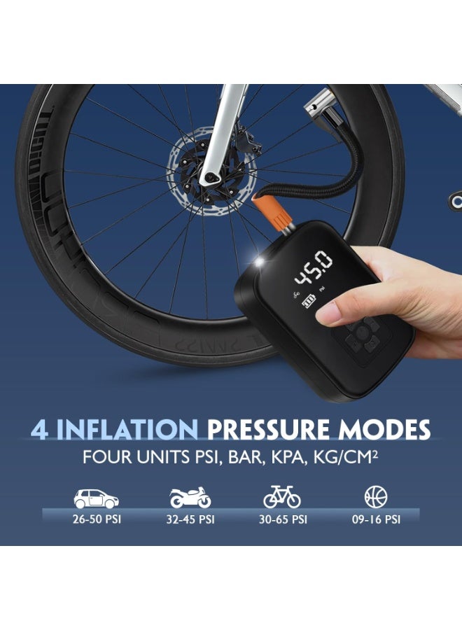 Portable Air Compressor for Tire Inflation, Compact Electric Air Pump with Fast Inflation for Cars, Bicycles, Motorcycles and Sports Equipment - Image 3