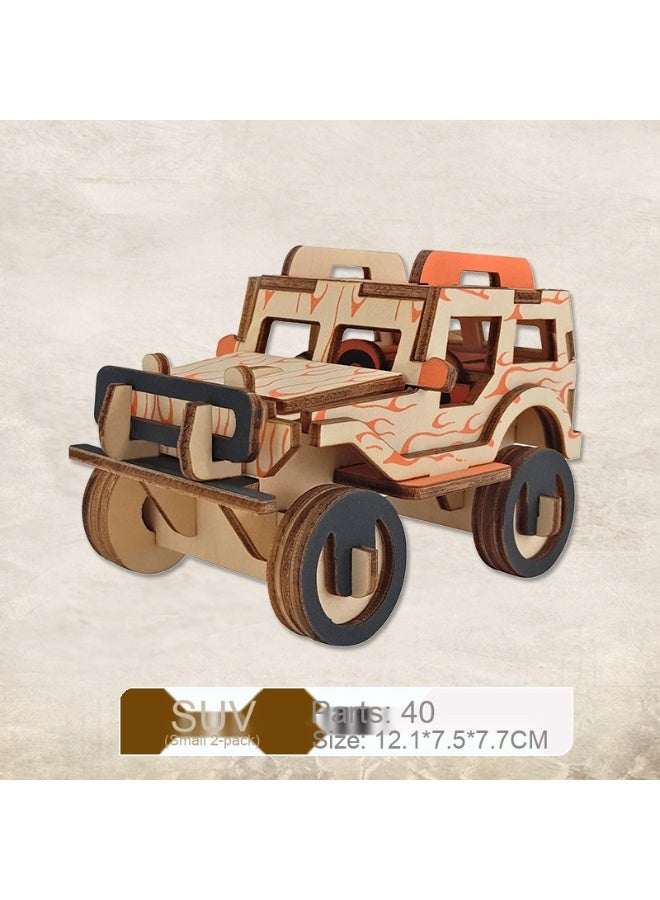 Children's Wooden 3D Puzzle Assembly Model Toy