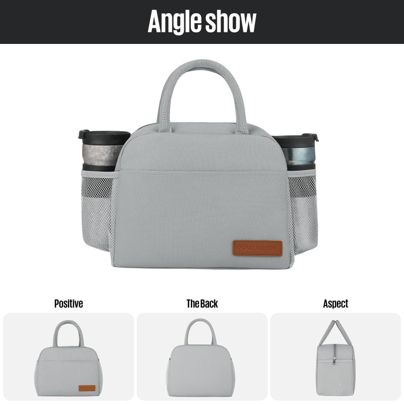 douyadady Lunch Bag Women/Men Lunch Box Women/Men (grey) - Image 5