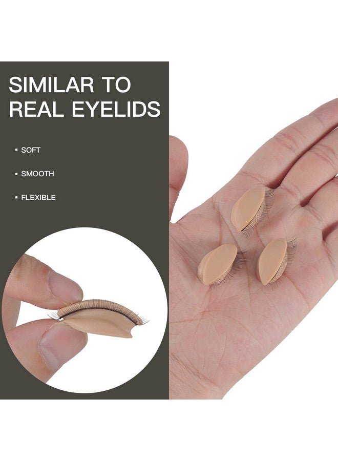 بريتي ميموري 3 أزواج من الجفون لممارسة الرموش، جفون بديلة لرأس عارضة أزياء الرموش، جفون ممارسة مطاط السيليكون لوصلات الرموش، ممارسة المكياج - Image 4