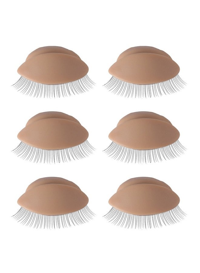 بريتي ميموري 3 أزواج من الجفون لممارسة الرموش، جفون بديلة لرأس عارضة أزياء الرموش، جفون ممارسة مطاط السيليكون لوصلات الرموش، ممارسة المكياج - Image 1