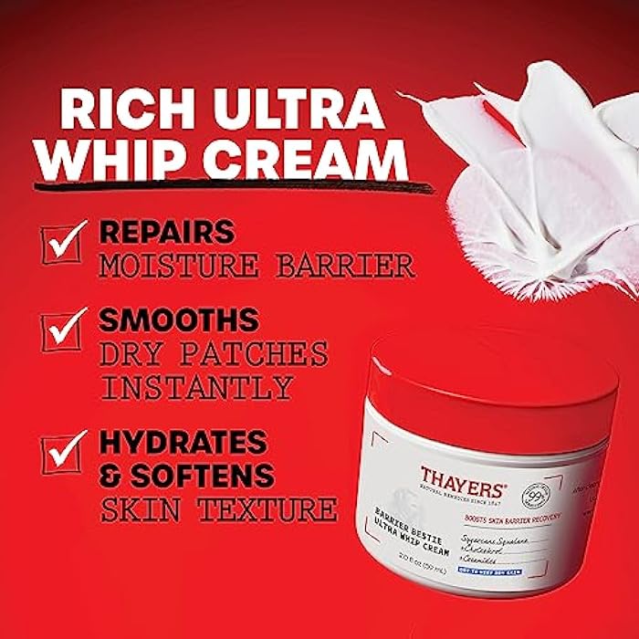 THAYERS Barrier Bestie Ultra Whip Face Cream, Moisturizer with Sugarcane Squalane and Ceramides, Skin Care for Dry to Very Dry Skin, 2.0 Oz - Image 2