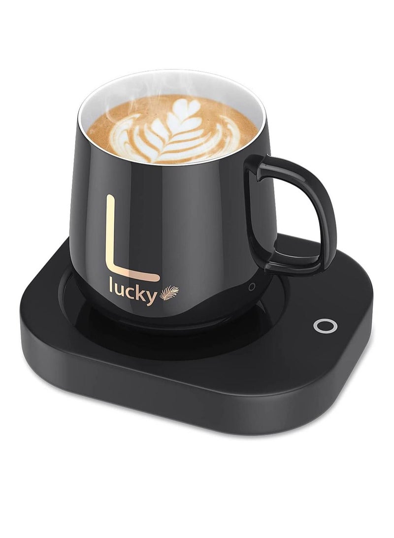 Lucky مجموعة سخان أكواب القهوة المحمولة وسادة تسخين أكواب سيراميك فنجان كهربائي حراري 55℃ - Image 1
