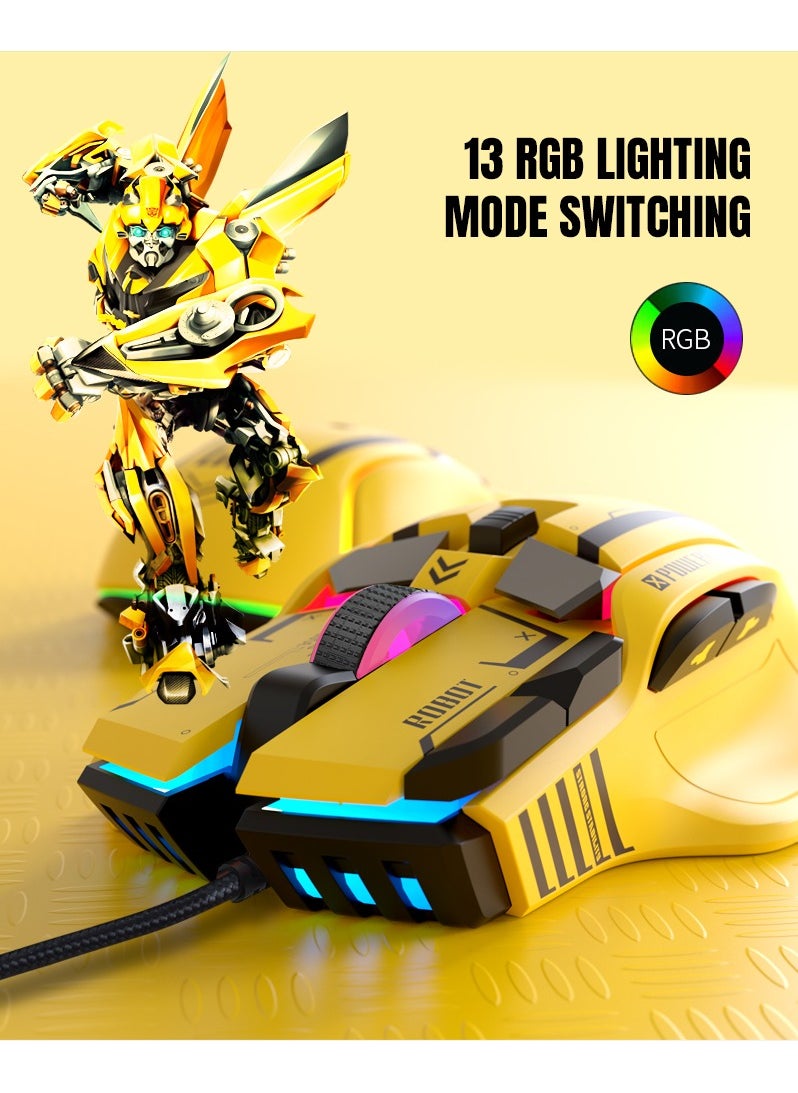HXSJ - HXSJ G6 RGB Wired Gaming Mouse Mechanical 10 keys Macro Programming - Image 1