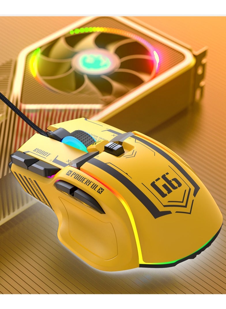 HXSJ - HXSJ G6 RGB Wired Gaming Mouse Mechanical 10 keys Macro Programming - Image 1