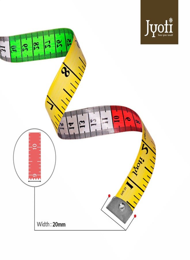 Jyoti 36729 Tape Measure for Body Measurement, Sewing Dressmaking Ruler, Durable Soft Flexible Inch Tape for Measurement, Length 60 Inches / 150cm - Width 20mm - Pack of 3 Pieces - Image 5