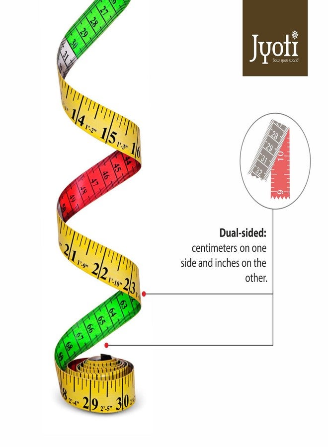 Jyoti 36729 Tape Measure for Body Measurement, Sewing Dressmaking Ruler, Durable Soft Flexible Inch Tape for Measurement, Length 60 Inches / 150cm - Width 20mm - Pack of 3 Pieces - Image 4